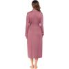 imageEkouaer Women Kimono Robes Full Length Knit Bathrobe Lightweight Soft Sleepwear Vneck Casual Ladies Loungewear SXXLPurplish Red