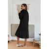 imageEkouaer Womens Zip Up Robe Fleece Bathrobe Long Zipper Lounger Warm Housecoat Long Sleeve Nightgown with Pockets SXXLBlack