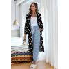 imageEkouaer Womens Zip Up Robe Fleece Bathrobe Long Zipper Lounger Warm Housecoat Long Sleeve Nightgown with Pockets SXXLBlack Stars