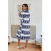 imageEkouaer Womens Zip Up Robe Fleece Bathrobe Long Zipper Lounger Warm Housecoat Long Sleeve Nightgown with Pockets SXXLBlue Snowflake