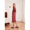 imageEkouaer Womens Zip Up Robe Fleece Bathrobe Long Zipper Lounger Warm Housecoat Long Sleeve Nightgown with Pockets SXXLCaramel