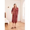 imageEkouaer Womens Zip Up Robe Fleece Bathrobe Long Zipper Lounger Warm Housecoat Long Sleeve Nightgown with Pockets SXXLCaramel