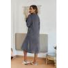 imageEkouaer Womens Zip Up Robe Fleece Bathrobe Long Zipper Lounger Warm Housecoat Long Sleeve Nightgown with Pockets SXXLDeep Grey