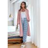 imageEkouaer Womens Zip Up Robe Fleece Bathrobe Long Zipper Lounger Warm Housecoat Long Sleeve Nightgown with Pockets SXXLGray Pink