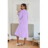 imageEkouaer Womens Zip Up Robe Fleece Bathrobe Long Zipper Lounger Warm Housecoat Long Sleeve Nightgown with Pockets SXXLLavender