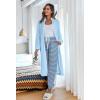 imageEkouaer Womens Zip Up Robe Fleece Bathrobe Long Zipper Lounger Warm Housecoat Long Sleeve Nightgown with Pockets SXXLLight Blue