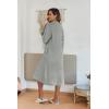 imageEkouaer Womens Zip Up Robe Fleece Bathrobe Long Zipper Lounger Warm Housecoat Long Sleeve Nightgown with Pockets SXXLLight Grey
