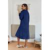 imageEkouaer Womens Zip Up Robe Fleece Bathrobe Long Zipper Lounger Warm Housecoat Long Sleeve Nightgown with Pockets SXXLNavy