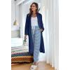 imageEkouaer Womens Zip Up Robe Fleece Bathrobe Long Zipper Lounger Warm Housecoat Long Sleeve Nightgown with Pockets SXXLNavy