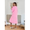 imageEkouaer Womens Zip Up Robe Fleece Bathrobe Long Zipper Lounger Warm Housecoat Long Sleeve Nightgown with Pockets SXXLPink
