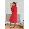 imageEkouaer Womens Zip Up Robe Fleece Bathrobe Long Zipper Lounger Warm Housecoat Long Sleeve Nightgown with Pockets SXXLRed