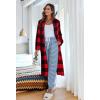 imageEkouaer Womens Zip Up Robe Fleece Bathrobe Long Zipper Lounger Warm Housecoat Long Sleeve Nightgown with Pockets SXXLRed Black Plaid