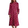 imageEkouaer Womens Zip Up Robe Fleece Bathrobe Long Zipper Lounger Warm Housecoat Long Sleeve Nightgown with Pockets SXXLRed Stars