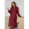 imageEkouaer Womens Zip Up Robe Fleece Bathrobe Long Zipper Lounger Warm Housecoat Long Sleeve Nightgown with Pockets SXXLWine Red