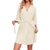 imageEkouaer Robes for Women Waffle Knit Bathrobe Soft Lightweight Knee Length Loungewear SXXLApricot