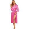 imageEkouaer Silk Robes for Women Long Satin Bride Bridesmaid Wedding Party Robes Lightweight Sexy Sleepwear with PocketsPrinted 2