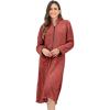 imageEkouaer Womens Zip Up Robe Fleece Bathrobe Long Zipper Lounger Warm Housecoat Long Sleeve Nightgown with Pockets SXXLCaramel