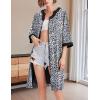 imageEkouaer Women Zipper Robe 34 Sleeve Nightgowns Lightweight Short Bathrobe with Pockets S3XLBlack Leopard