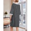imageEkouaer Women Zipper Robe 34 Sleeve Nightgowns Lightweight Short Bathrobe with Pockets S3XLBlack Strips