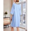 imageEkouaer Women Zipper Robe 34 Sleeve Nightgowns Lightweight Short Bathrobe with Pockets S3XLBlue Strips