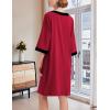 imageEkouaer Women Zipper Robe 34 Sleeve Nightgowns Lightweight Short Bathrobe with Pockets S3XLDark Red