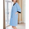 imageEkouaer Women Zipper Robe 34 Sleeve Nightgowns Lightweight Short Bathrobe with Pockets S3XLLight Blue