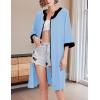 imageEkouaer Women Zipper Robe 34 Sleeve Nightgowns Lightweight Short Bathrobe with Pockets S3XLLight Blue