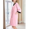 imageEkouaer Women Zipper Robe 34 Sleeve Nightgowns Lightweight Short Bathrobe with Pockets S3XLPink