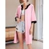 imageEkouaer Women Zipper Robe 34 Sleeve Nightgowns Lightweight Short Bathrobe with Pockets S3XLPink