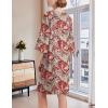 imageEkouaer Women Zipper Robe 34 Sleeve Nightgowns Lightweight Short Bathrobe with Pockets S3XLRed Print