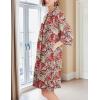 imageEkouaer Women Zipper Robe 34 Sleeve Nightgowns Lightweight Short Bathrobe with Pockets S3XLRed Print
