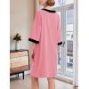 imageEkouaer Women Zipper Robe 34 Sleeve Nightgowns Lightweight Short Bathrobe with Pockets S3XLRose Pink