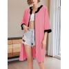imageEkouaer Women Zipper Robe 34 Sleeve Nightgowns Lightweight Short Bathrobe with Pockets S3XLRose Pink