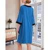 imageEkouaer Women Zipper Robe 34 Sleeve Nightgowns Lightweight Short Bathrobe with Pockets S3XLSky Blue