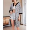 imageEkouaer Women Zipper Robe 34 Sleeve Nightgowns Lightweight Short Bathrobe with Pockets S3XLWhite Leopard
