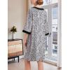 imageEkouaer Women Zipper Robe 34 Sleeve Nightgowns Lightweight Short Bathrobe with Pockets S3XLWhite Leopard