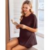 imageEkouaer Womens Maternity Pajamas Sets 2 Piece Outfits Short Sleeve Shirts and Biker Shorts Pregnancy Loungewear Mama ClothesBurgundy Red