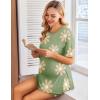 imageEkouaer Womens Maternity Pajamas Sets 2 Piece Outfits Short Sleeve Shirts and Biker Shorts Pregnancy Loungewear Mama ClothesFloral Green
