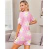 imageEkouaer Womens Maternity Pajamas Sets 2 Piece Outfits Short Sleeve Shirts and Biker Shorts Pregnancy Loungewear Mama ClothesFloral Pink