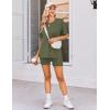 imageEkouaer Womens Maternity Pajamas Sets 2 Piece Outfits Short Sleeve Shirts and Biker Shorts Pregnancy Loungewear Mama ClothesGreen Army