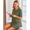 imageEkouaer Womens Maternity Pajamas Sets 2 Piece Outfits Short Sleeve Shirts and Biker Shorts Pregnancy Loungewear Mama ClothesGreen Army