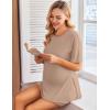 imageEkouaer Womens Maternity Pajamas Sets 2 Piece Outfits Short Sleeve Shirts and Biker Shorts Pregnancy Loungewear Mama ClothesKhaki