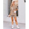 imageEkouaer Womens Maternity Pajamas Sets 2 Piece Outfits Short Sleeve Shirts and Biker Shorts Pregnancy Loungewear Mama ClothesKhaki