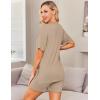 imageEkouaer Womens Maternity Pajamas Sets 2 Piece Outfits Short Sleeve Shirts and Biker Shorts Pregnancy Loungewear Mama ClothesKhaki