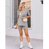 imageEkouaer Womens Maternity Pajamas Sets 2 Piece Outfits Short Sleeve Shirts and Biker Shorts Pregnancy Loungewear Mama ClothesLight Grey