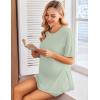 imageEkouaer Womens Maternity Pajamas Sets 2 Piece Outfits Short Sleeve Shirts and Biker Shorts Pregnancy Loungewear Mama ClothesMint Green