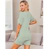 imageEkouaer Womens Maternity Pajamas Sets 2 Piece Outfits Short Sleeve Shirts and Biker Shorts Pregnancy Loungewear Mama ClothesMint Green