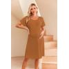 imageEkouaer Womens NursingDeliveryLaborHospital Nightdress Short Sleeve Maternity Nightgown with Button SXXLBrown