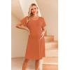 imageEkouaer Womens NursingDeliveryLaborHospital Nightdress Short Sleeve Maternity Nightgown with Button SXXLCaramel