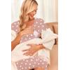 imageEkouaer Womens NursingDeliveryLaborHospital Nightdress Short Sleeve Maternity Nightgown with Button SXXLDirty Pink Floral